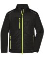 Heren Softshell Jas Daiber Hybrid JN1820 Zwart-Neon Geel